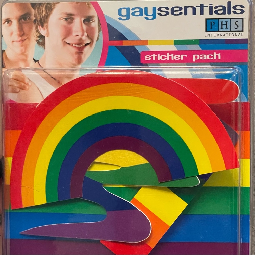 Set of large rainbow pride stickers